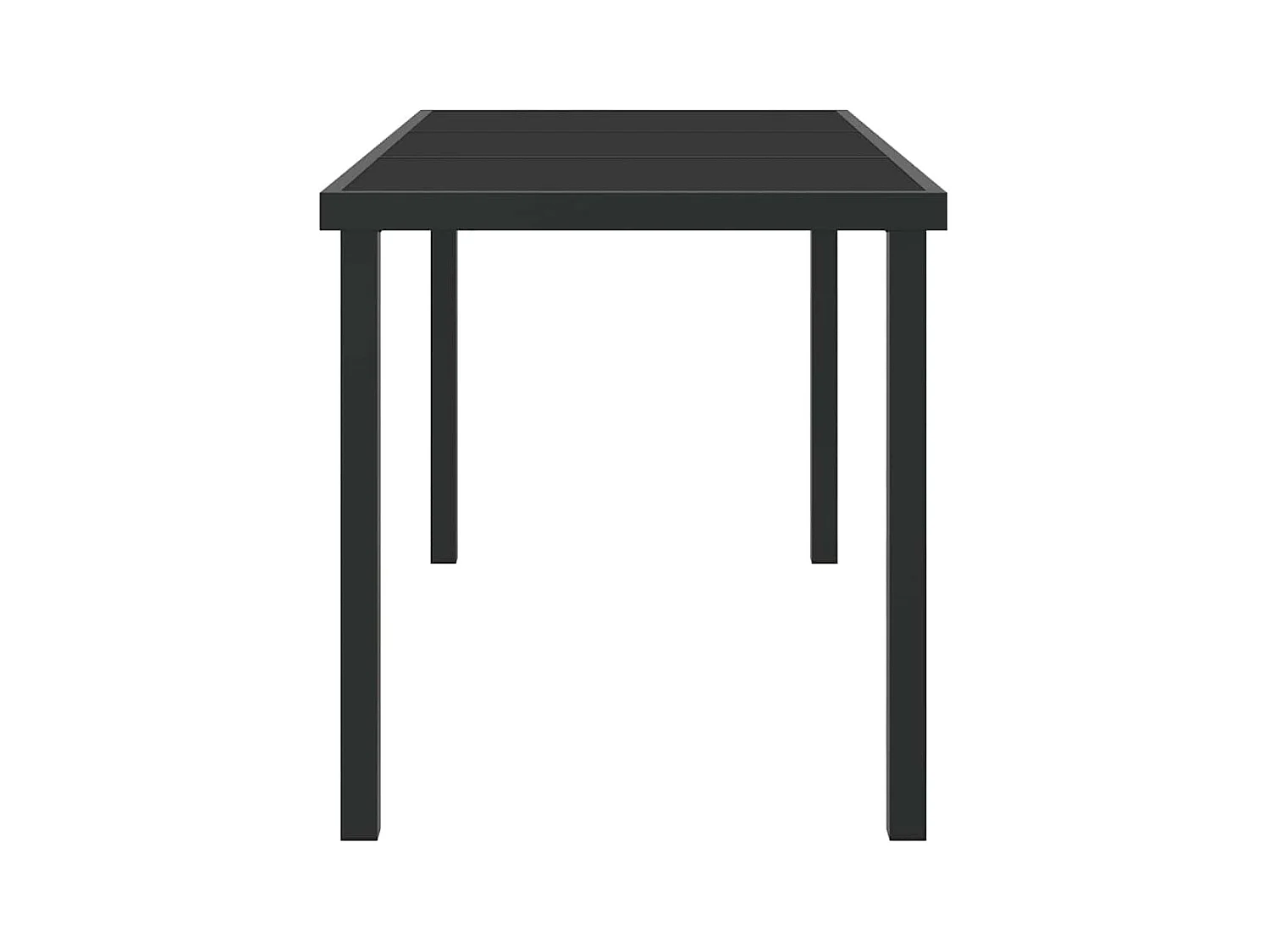 Table de Jardin Noir 140 x 80 x 73 cm Teck massif