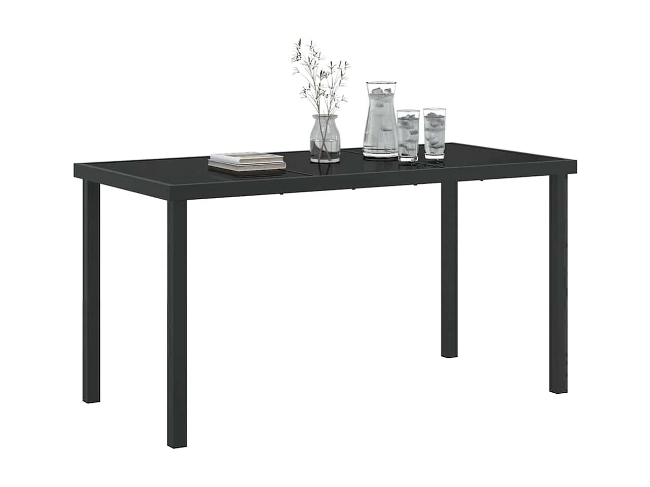 Table de Jardin Noir 140 x 80 x 73 cm Teck massif
