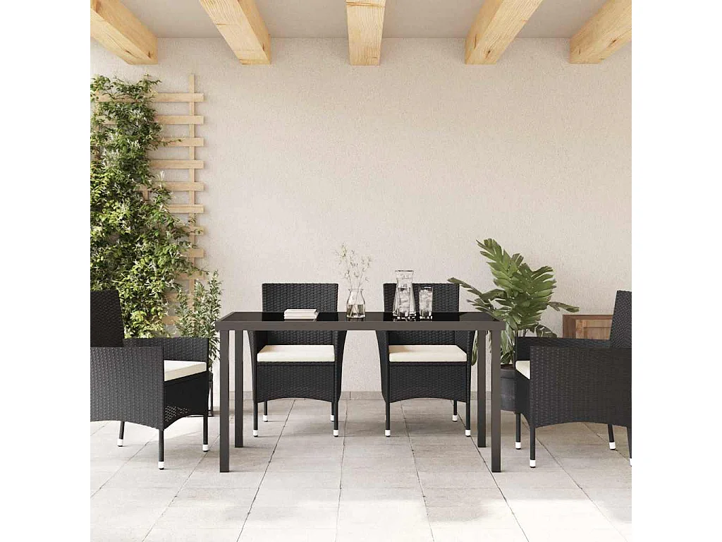 Table de Jardin Noir 140 x 80 x 73 cm Teck massif