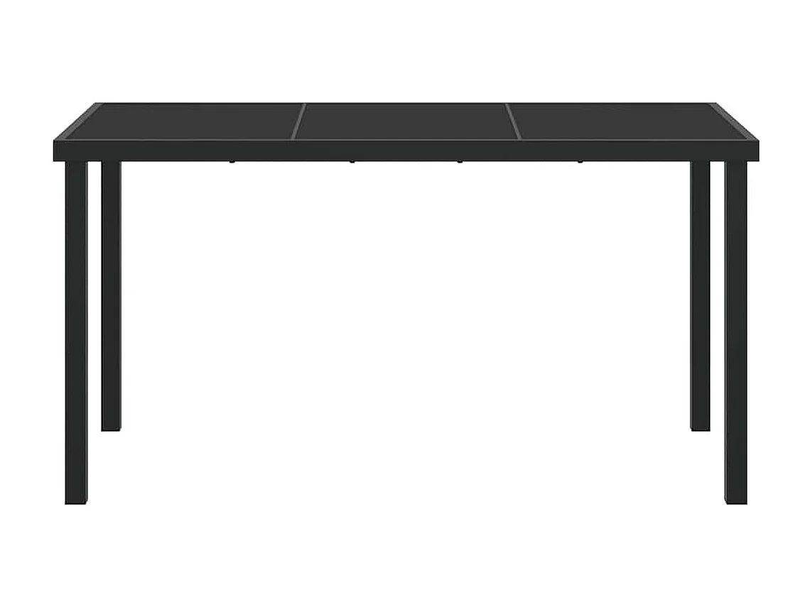 Table de Jardin Noir 140 x 80 x 73 cm Teck massif