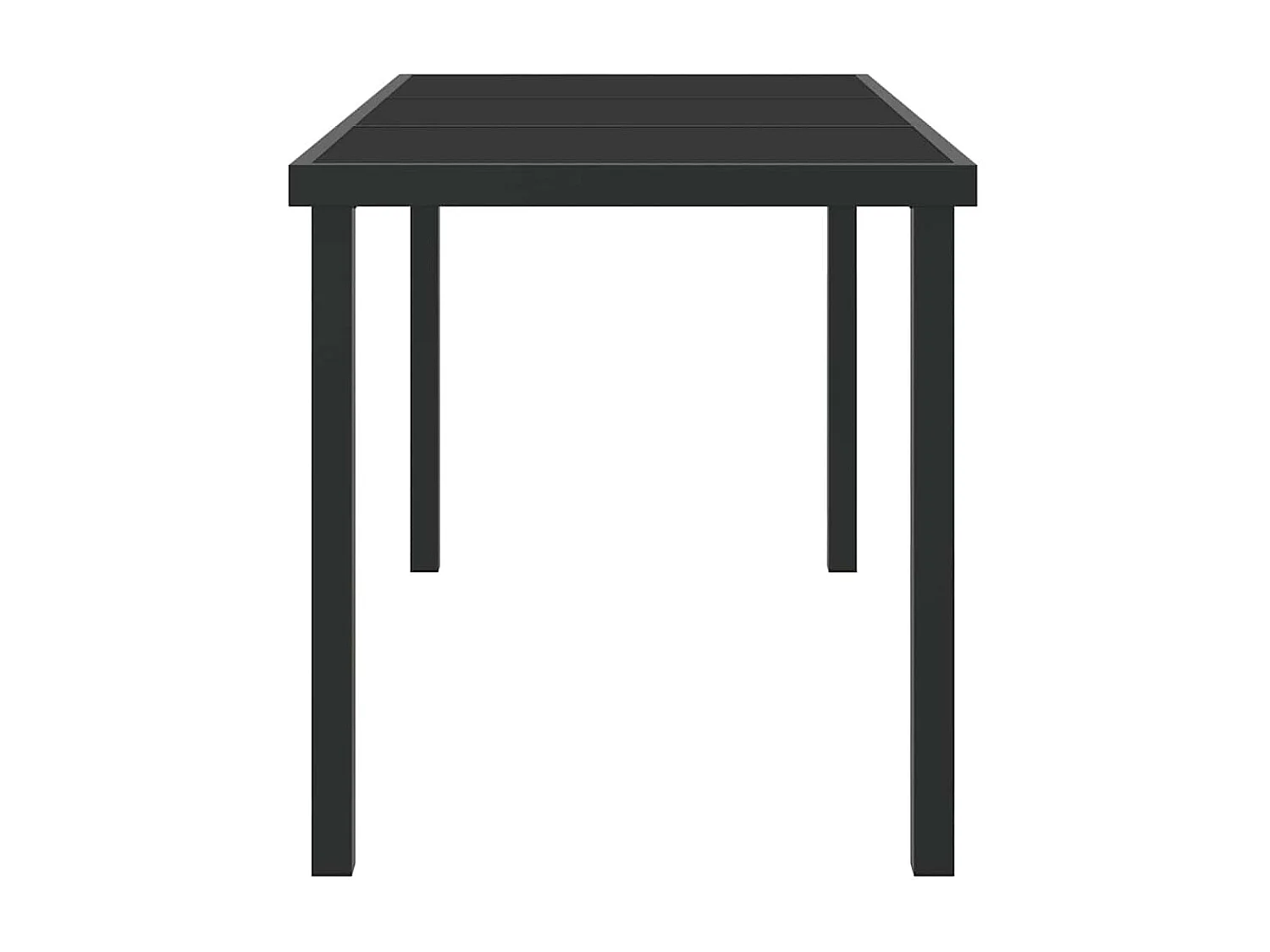 Table de Jardin Noir 140 x 80 x 73 cm Teck massif
