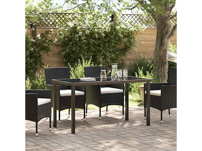 Table de Jardin Noir 140 x 80 x 73 cm Teck massif