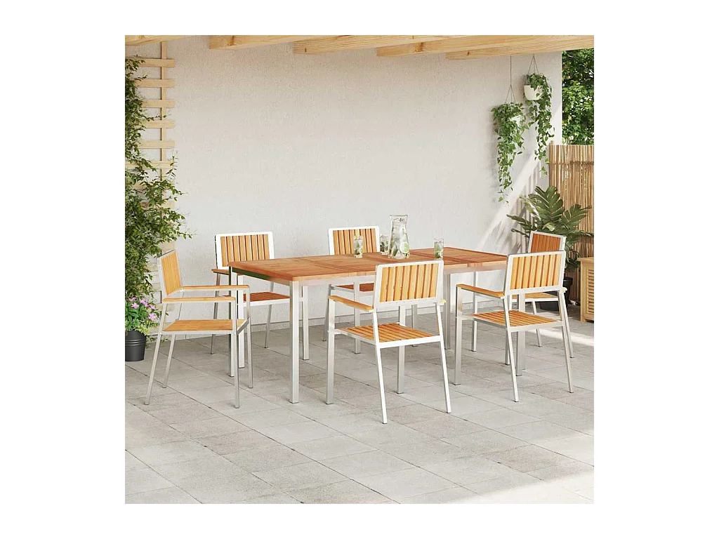 Juego de comedor de jardín de 7 piezas