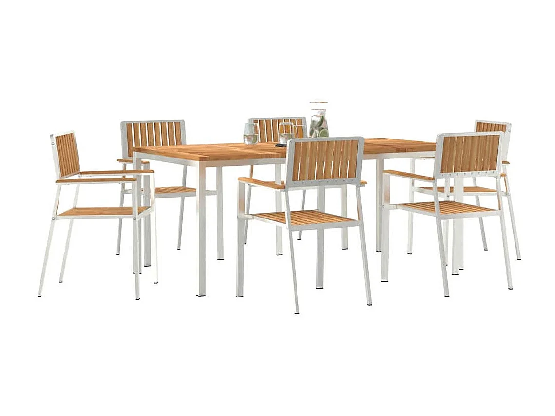 Set da pranzo da giardino da 7 pezzi