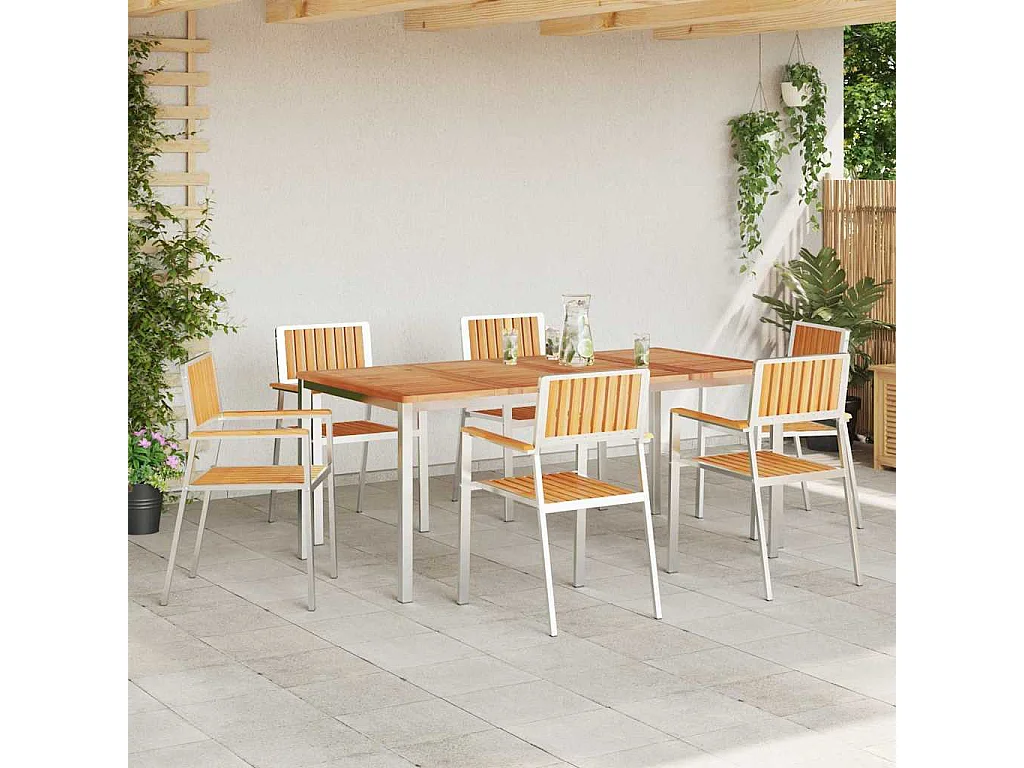 Set da pranzo da giardino da 7 pezzi