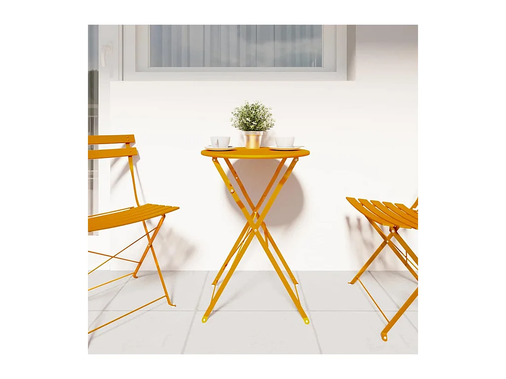 Tavolo da bistrot senape Ø50x71 cm Acciaio verniciato a polvere