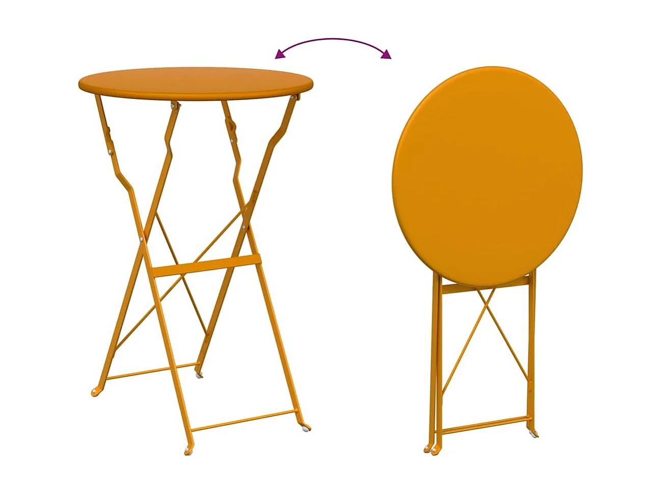 Tavolo da bistrot senape Ø50x71 cm Acciaio verniciato a polvere