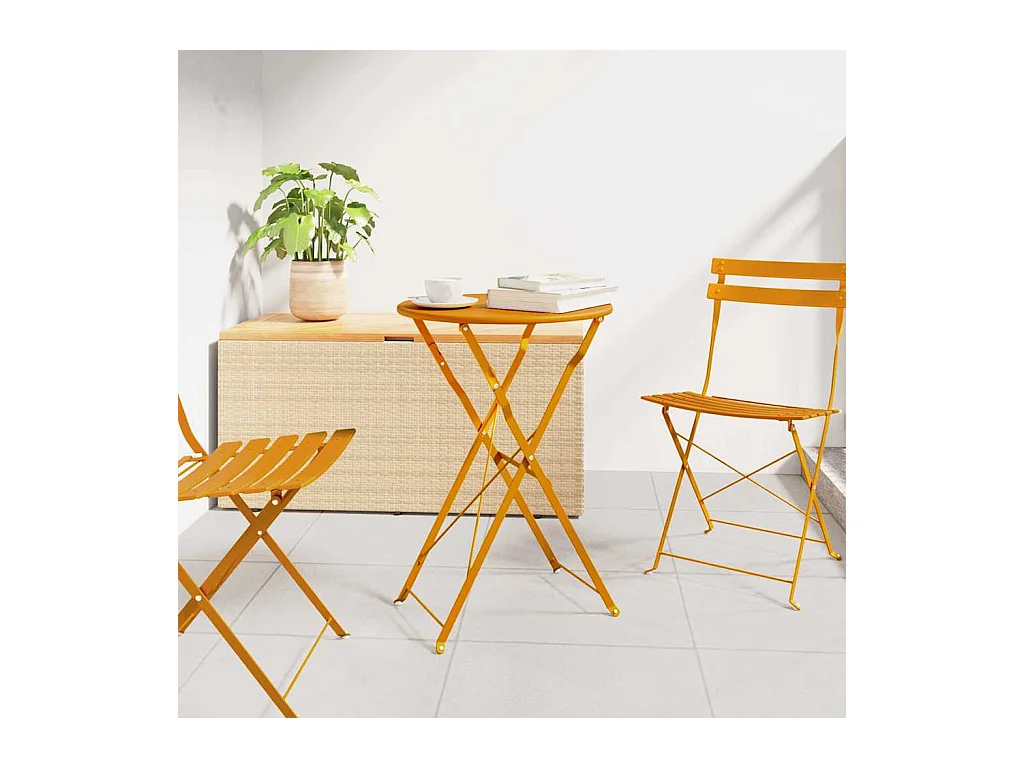 Table bistrot Moutarde Ø50x71 cm Acier revêtu de poudre