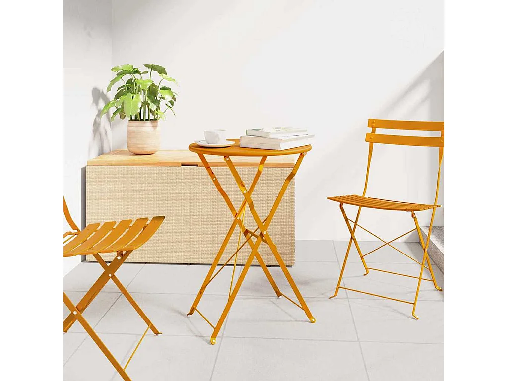 Table bistrot Moutarde Ø50x71 cm Acier revêtu de poudre