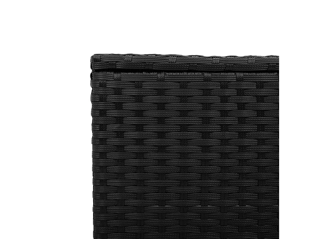 Tavolo da giardino con piano in vetro nero 55x55x37 cm in resina intrecciata