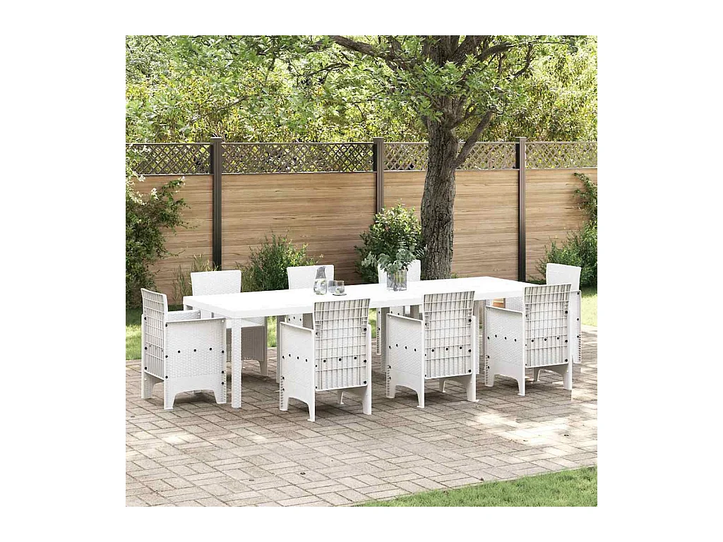 Table de Jardin Blanc 300 x 100 x 73 cm polyrotin