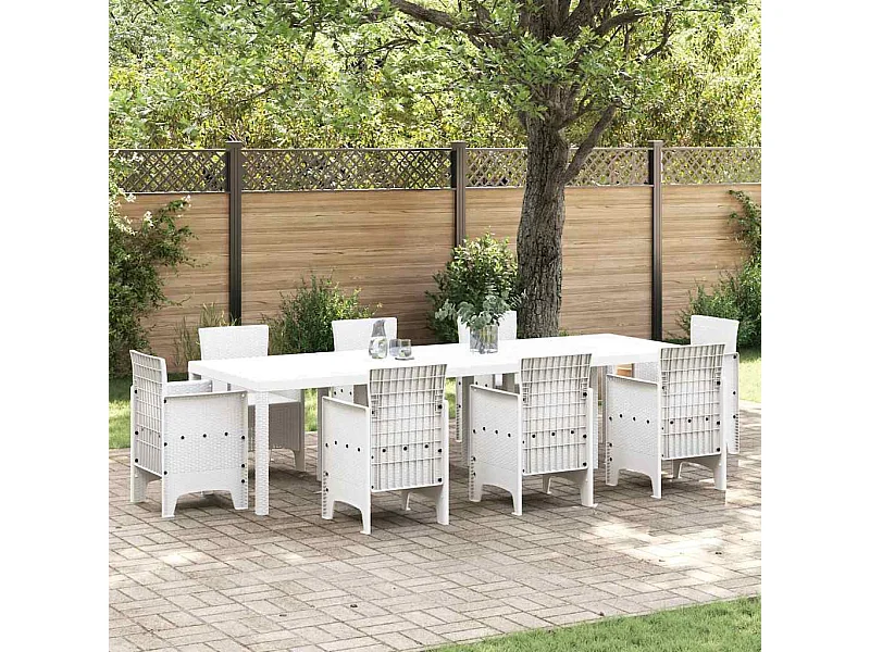 Table de Jardin Blanc 300 x 100 x 73 cm polyrotin