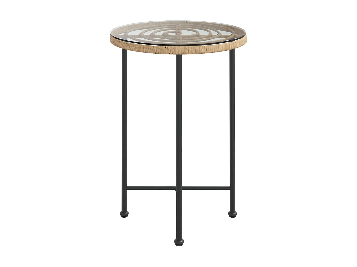 Eettafel Ø55 cm Gehard glas en staal