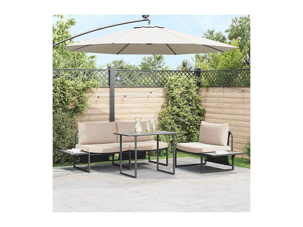 Table de Jardin Gris 100 x 55 x 70 cm Acier et DPC