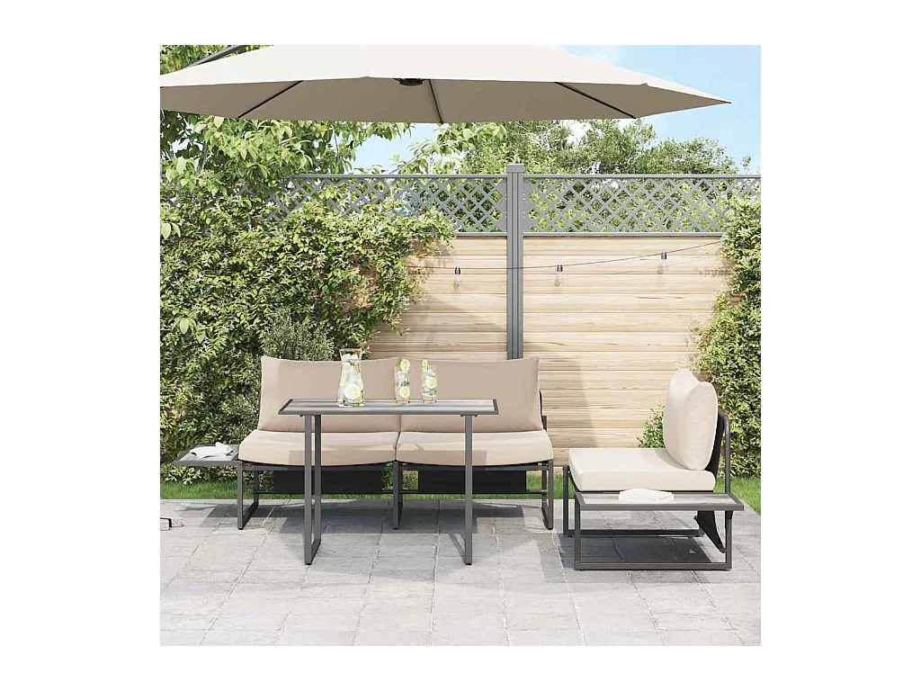 Table de Jardin Gris 100 x 55 x 70 cm Acier et DPC