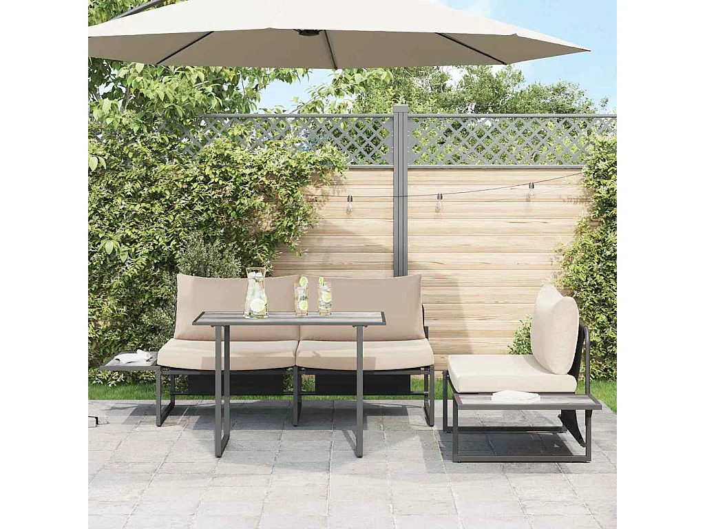 Table de Jardin Gris 100 x 55 x 70 cm Acier et DPC
