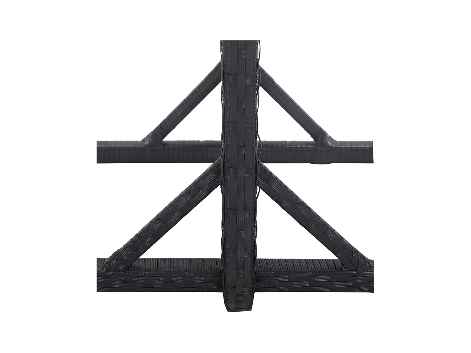 Zwarte tuintafel 110x53x72 cm Glas en geweven hars