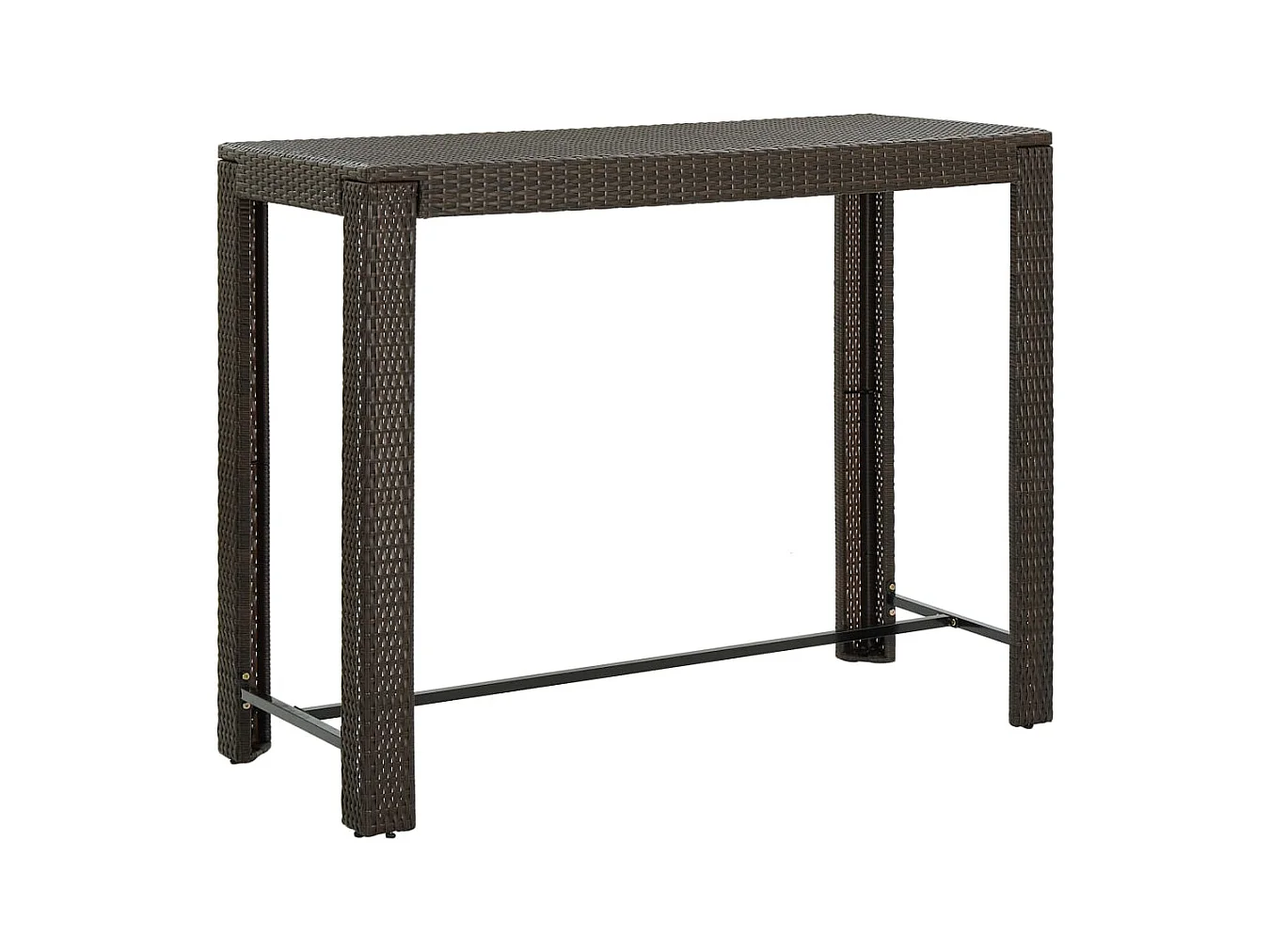 Mesa de bar de jardín Marrón 140,5x60,5x110,5cm Mimbre de resina