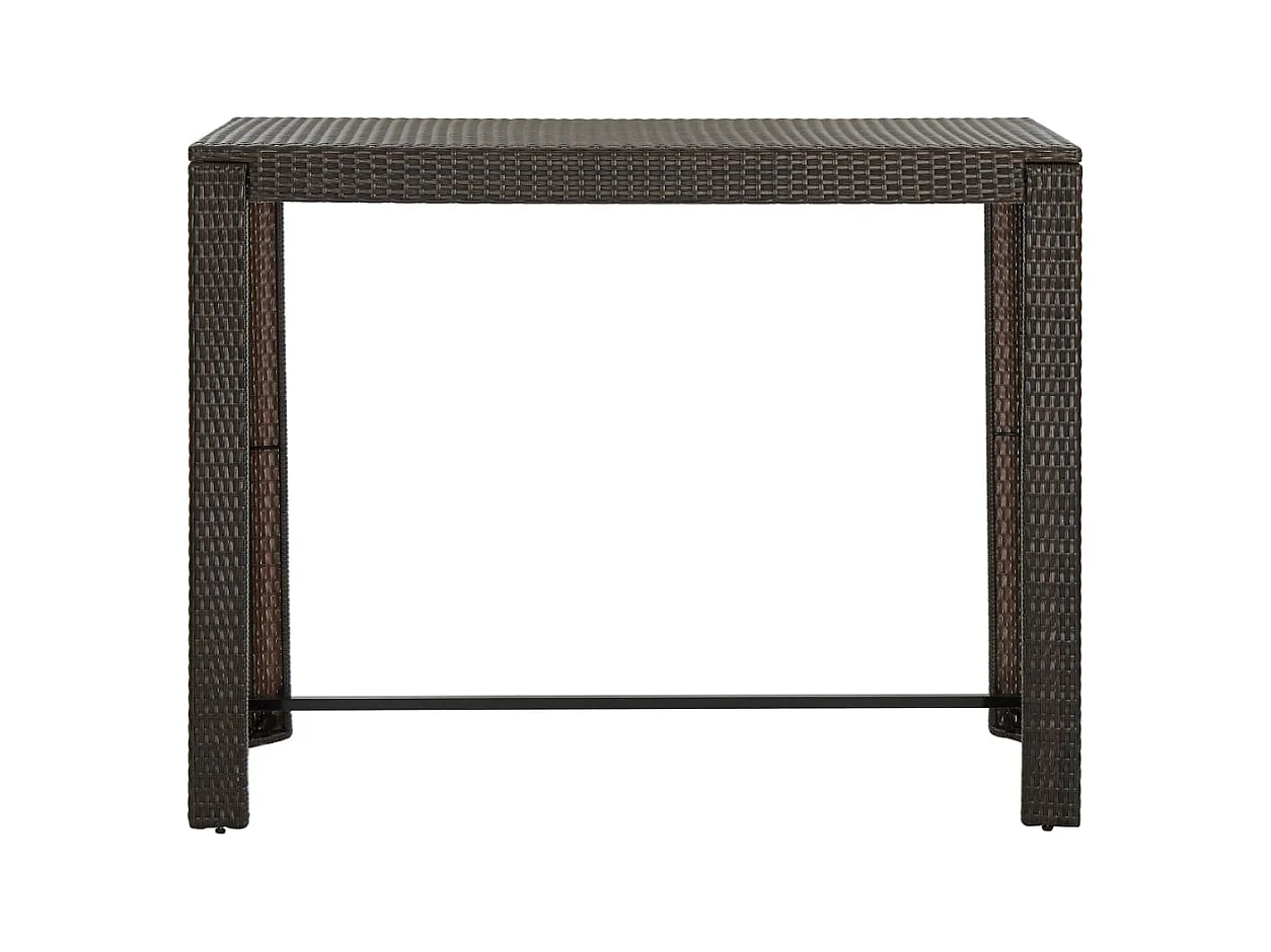 Mesa de bar de jardín Marrón 140,5x60,5x110,5cm Mimbre de resina