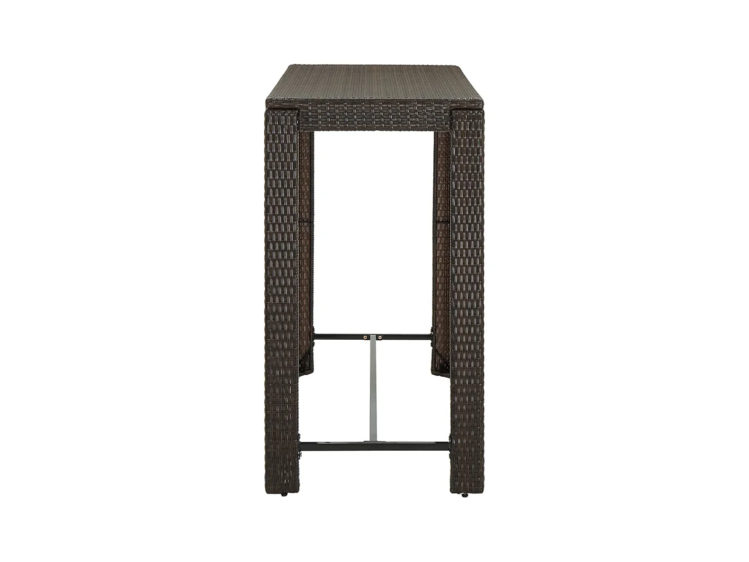 Mesa de bar de jardín Marrón 140,5x60,5x110,5cm Mimbre de resina