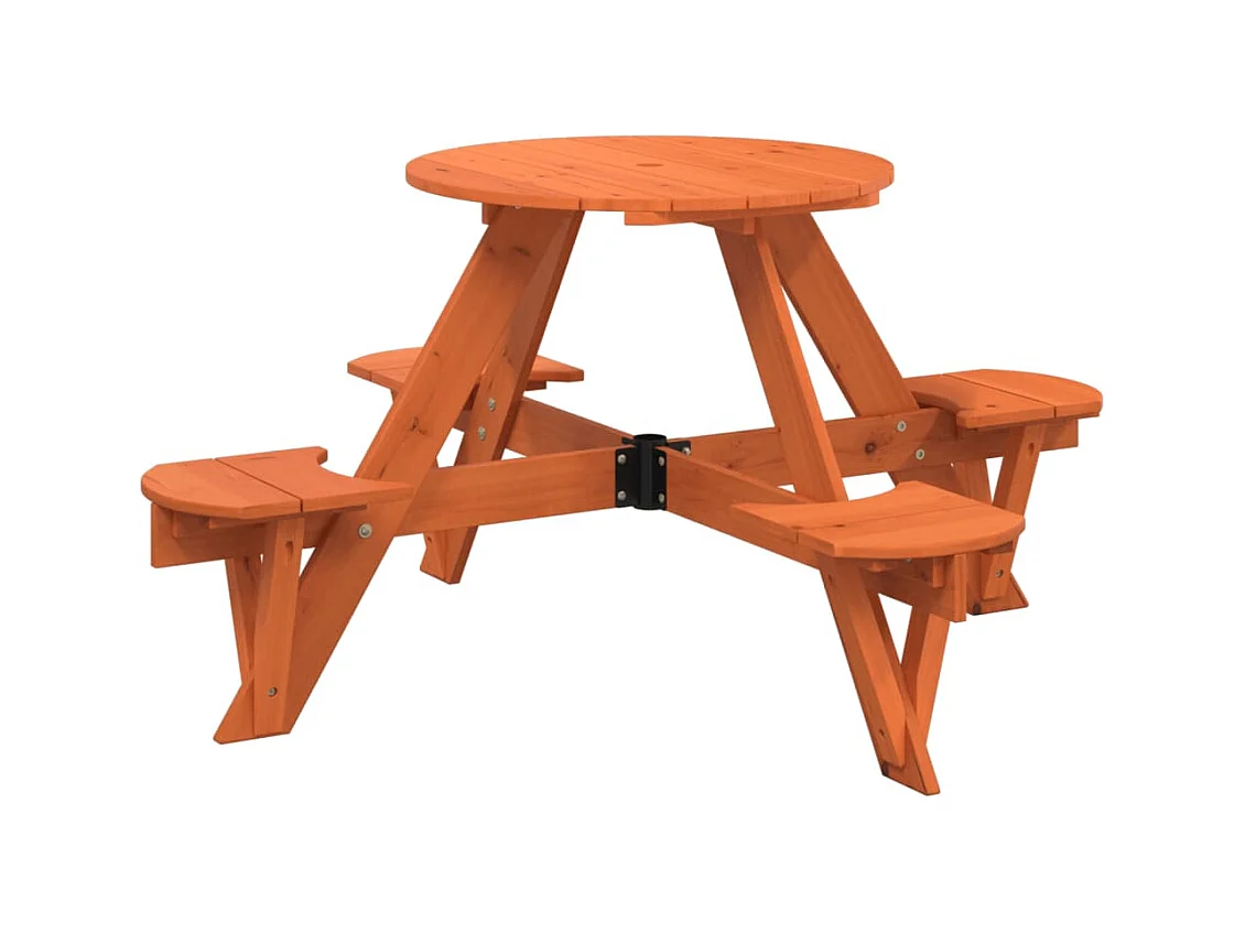 4-persoons kinderpicknicktafel met ronde parasolopening