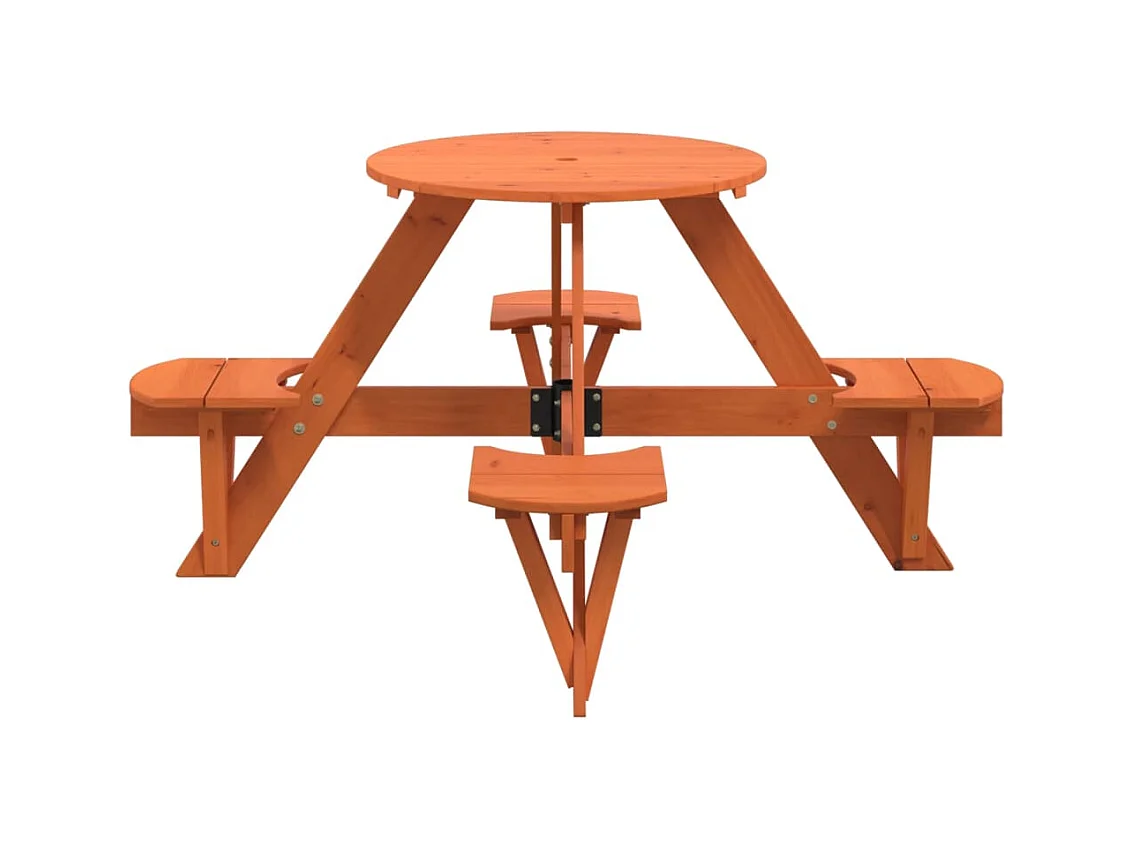 4-persoons kinderpicknicktafel met ronde parasolopening