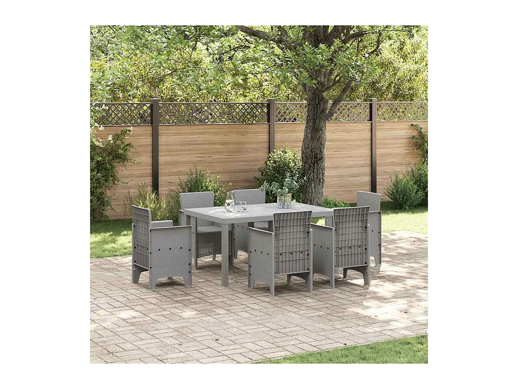 Table de Jardin Gris clair 150 x 100 x 73 cm polyrotin