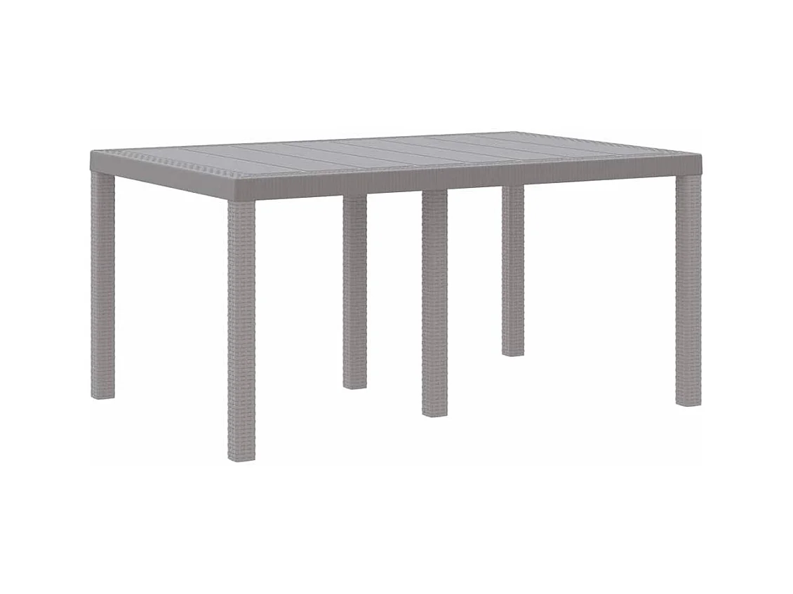 Table de Jardin Gris clair 150 x 100 x 73 cm polyrotin