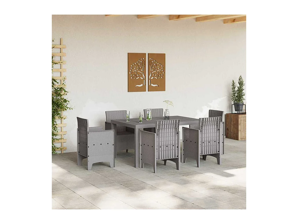Table de Jardin Gris clair 150 x 100 x 73 cm polyrotin