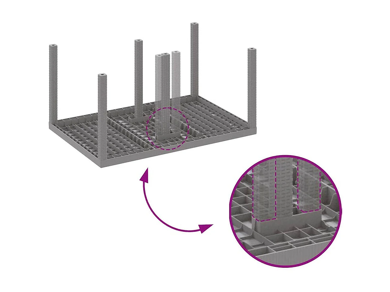 Table de Jardin Gris clair 150 x 100 x 73 cm polyrotin