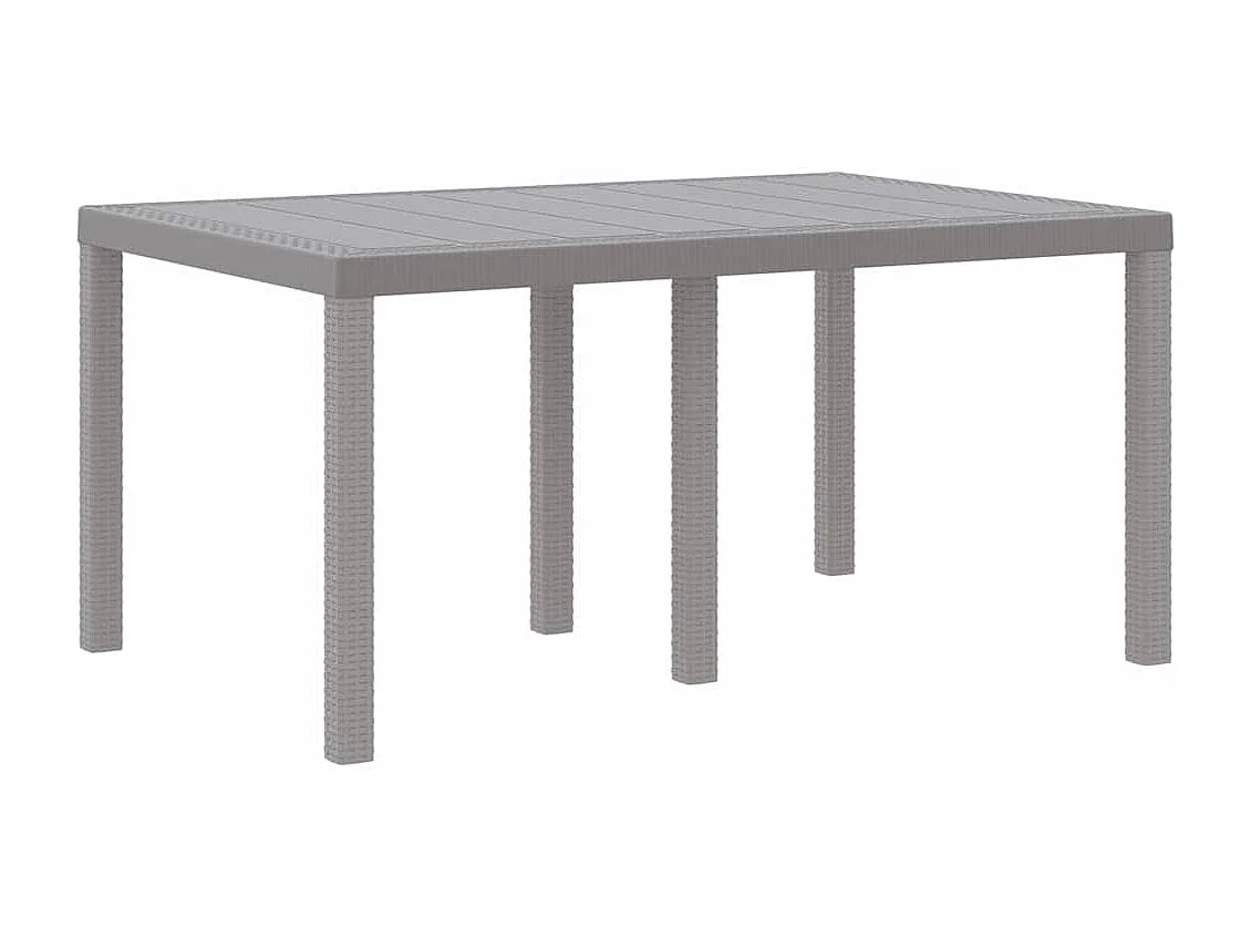 Mesa de jardín gris claro 150 x 100 x 73 cm polirratán
