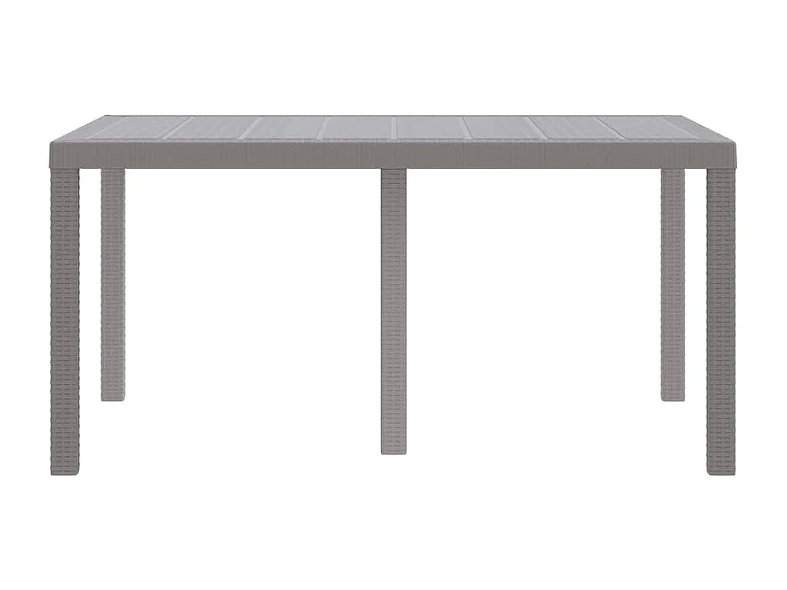Mesa de jardín gris claro 150 x 100 x 73 cm polirratán