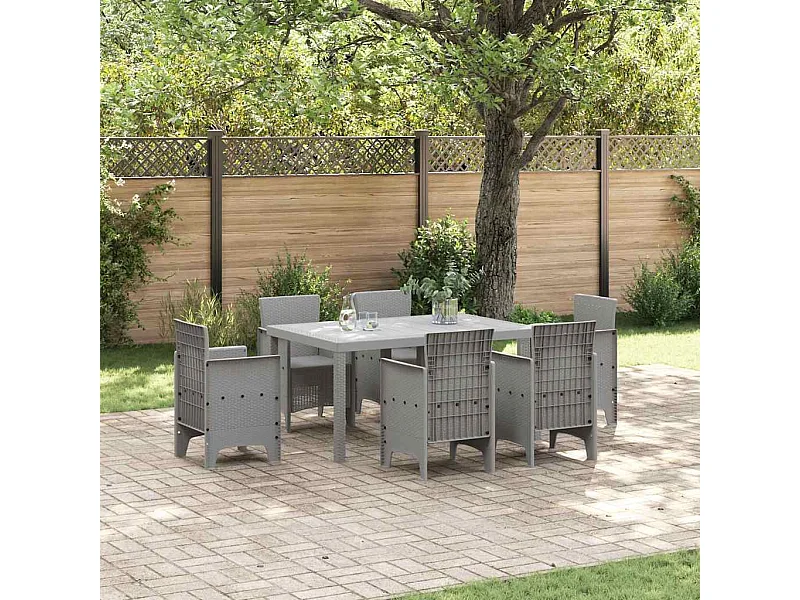 Table de Jardin Gris clair 150 x 100 x 73 cm polyrotin