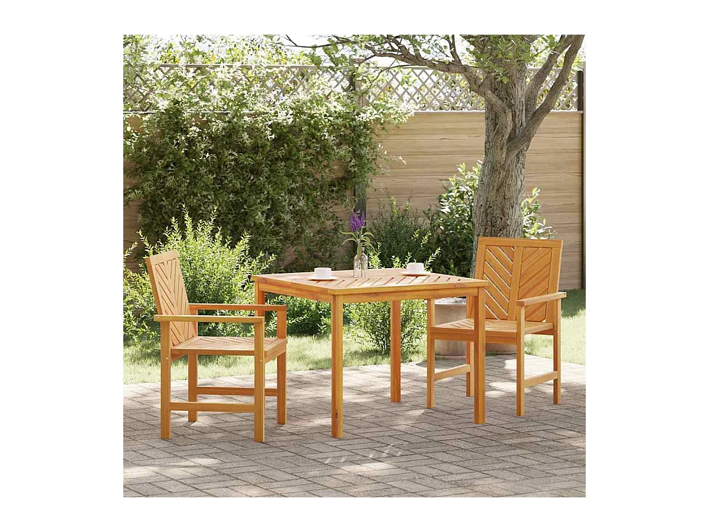 Ensemble de salle à manger pour jardin 3 pcs Marron
