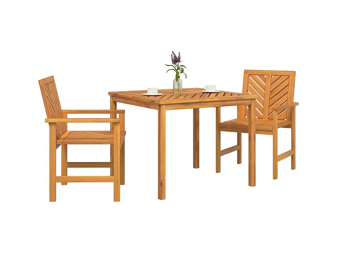 Ensemble de salle à manger pour jardin 3 pcs Marron