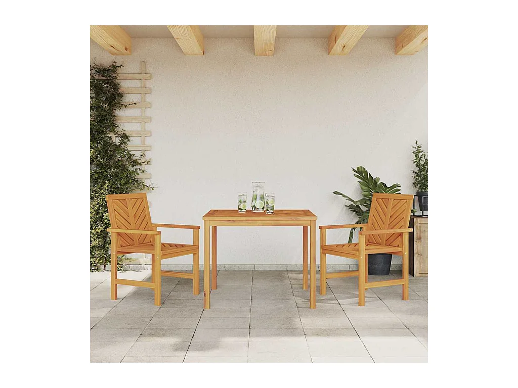 Ensemble de salle à manger pour jardin 3 pcs Marron