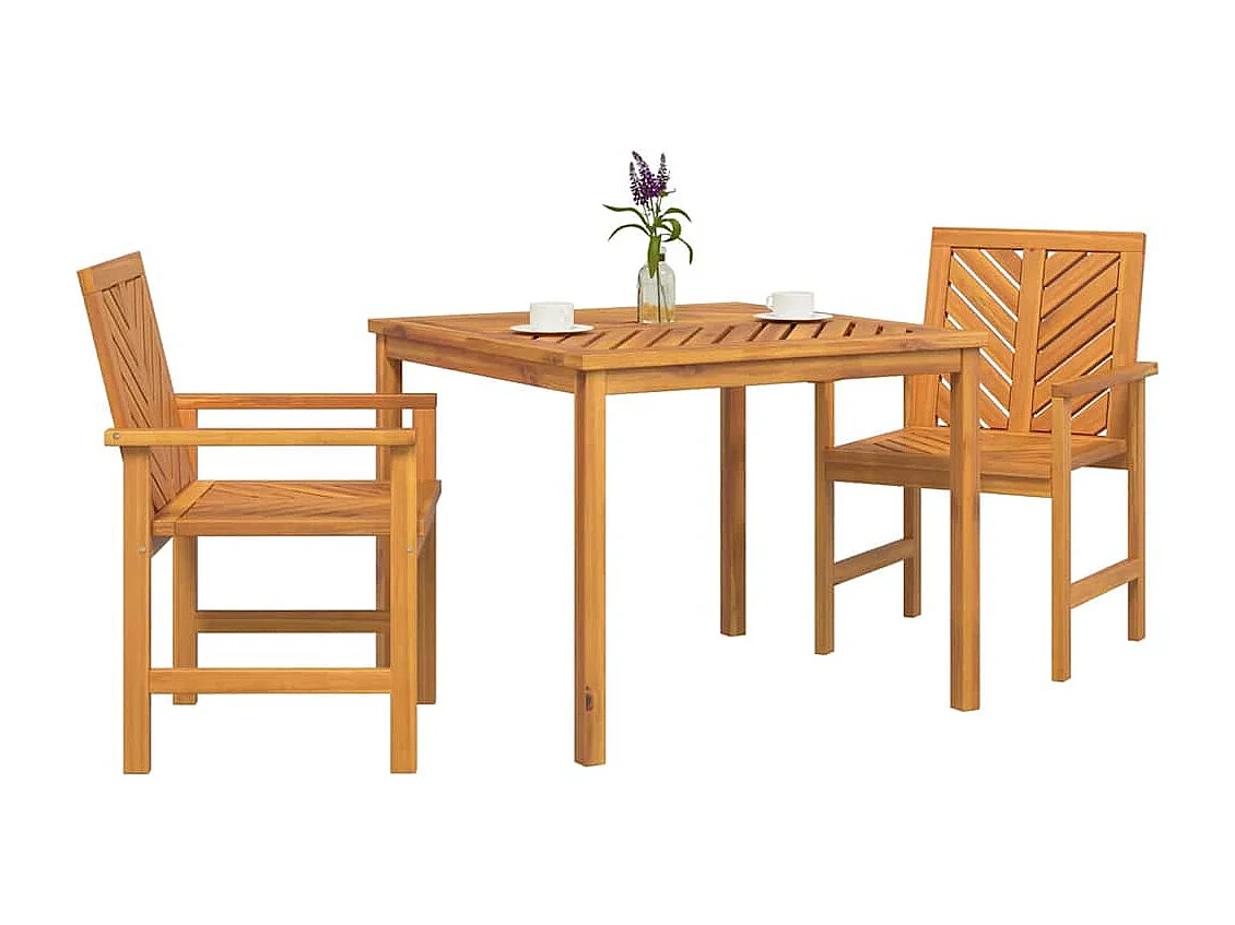 Ensemble de salle à manger pour jardin 3 pcs Marron