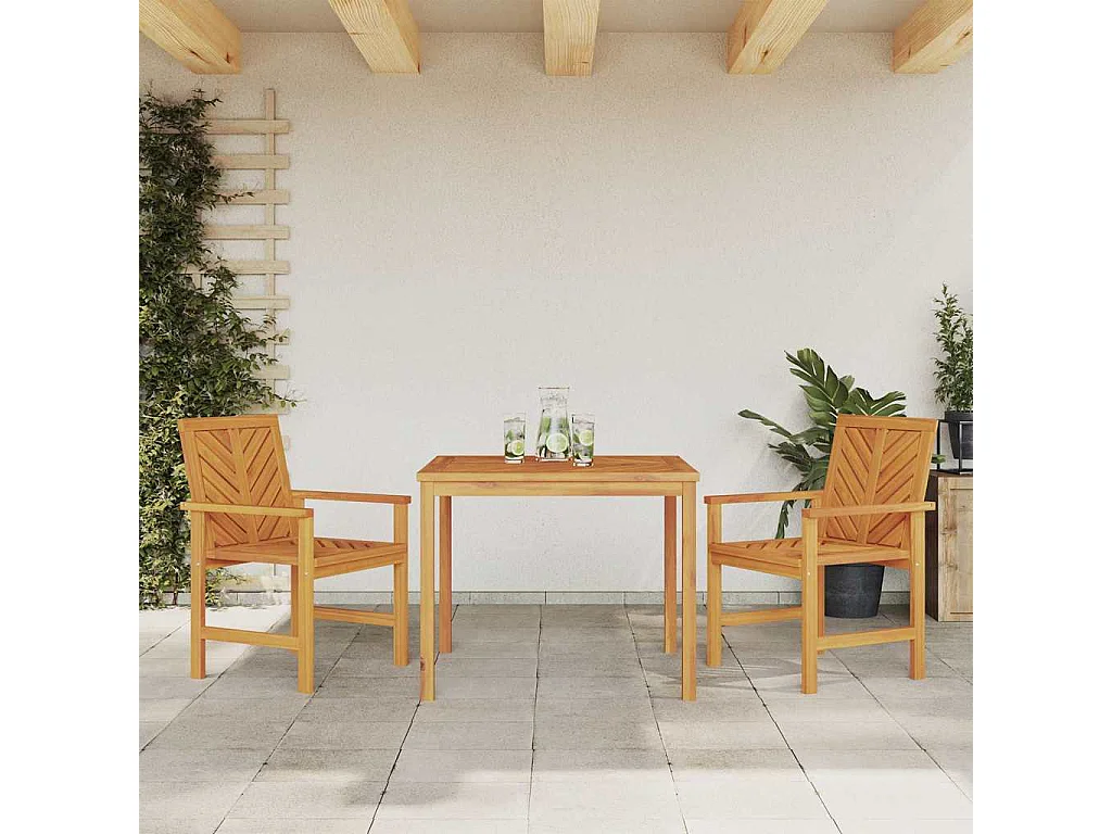 3-teiliges Garten-Essset Braun