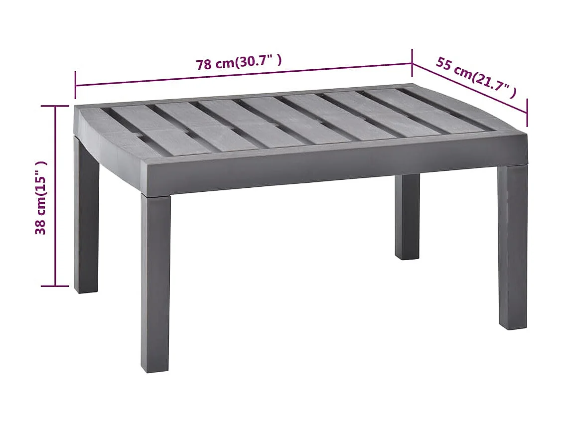 Moka tuintafel 78x55x38 cm Kunststof