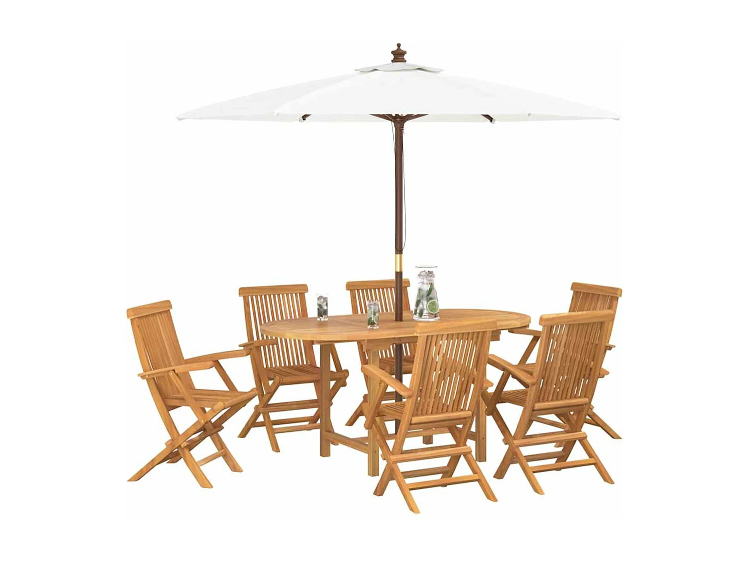 7-delige tuinset bruin