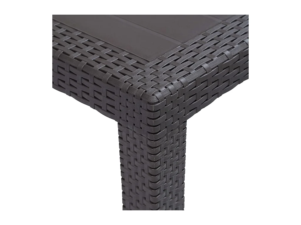Tuintafel Bruin 150x90x72 cm Kunststof Rotan look