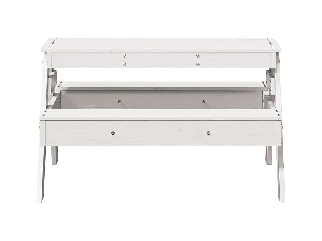 Kinderpicknicktafel wit massief grenenhout
