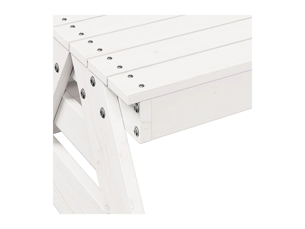 Kinderpicknicktafel wit massief grenenhout