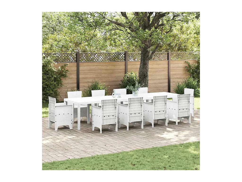 Table de Jardin Blanc 350 x 100 x 73 cm polyrotin