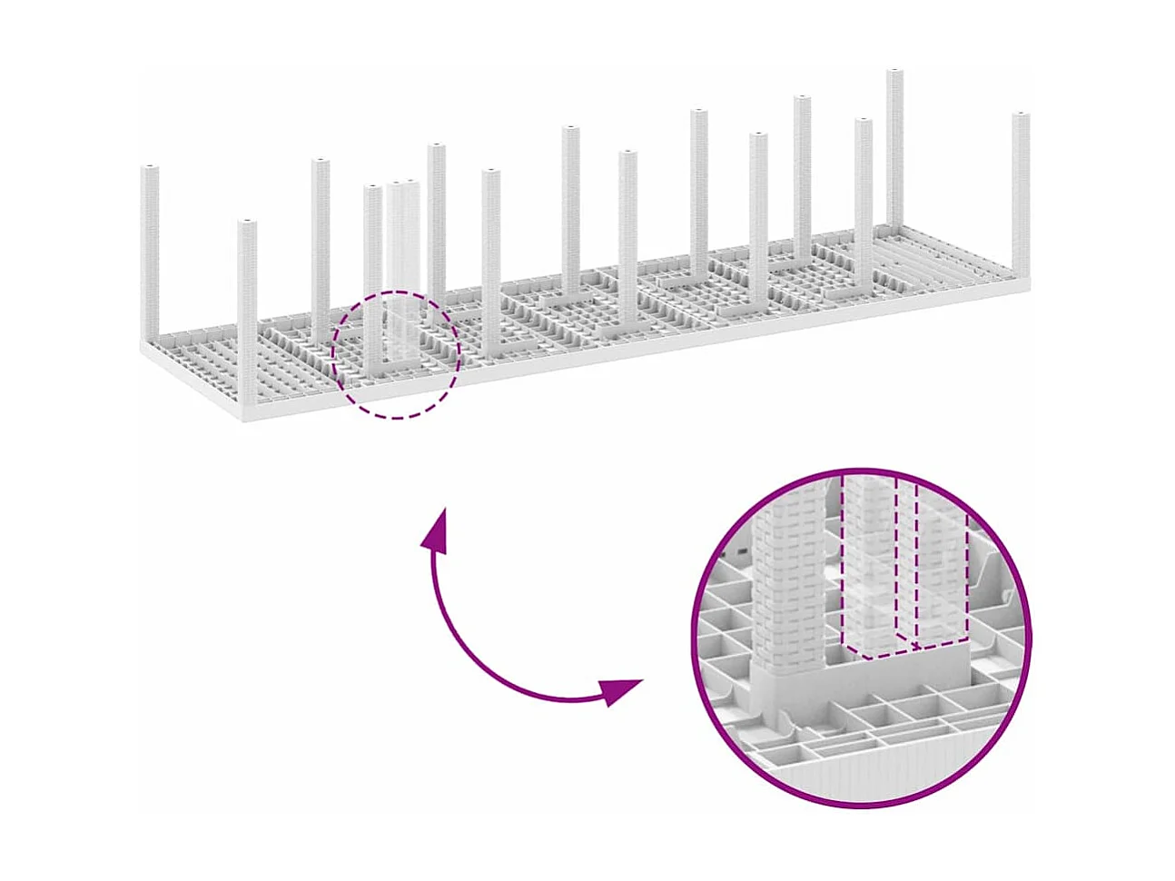Table de Jardin Blanc 350 x 100 x 73 cm polyrotin