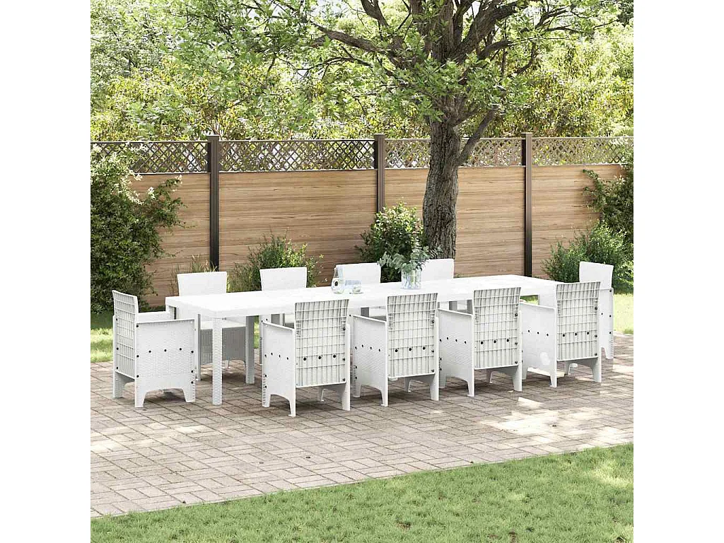 Table de Jardin Blanc 350 x 100 x 73 cm polyrotin