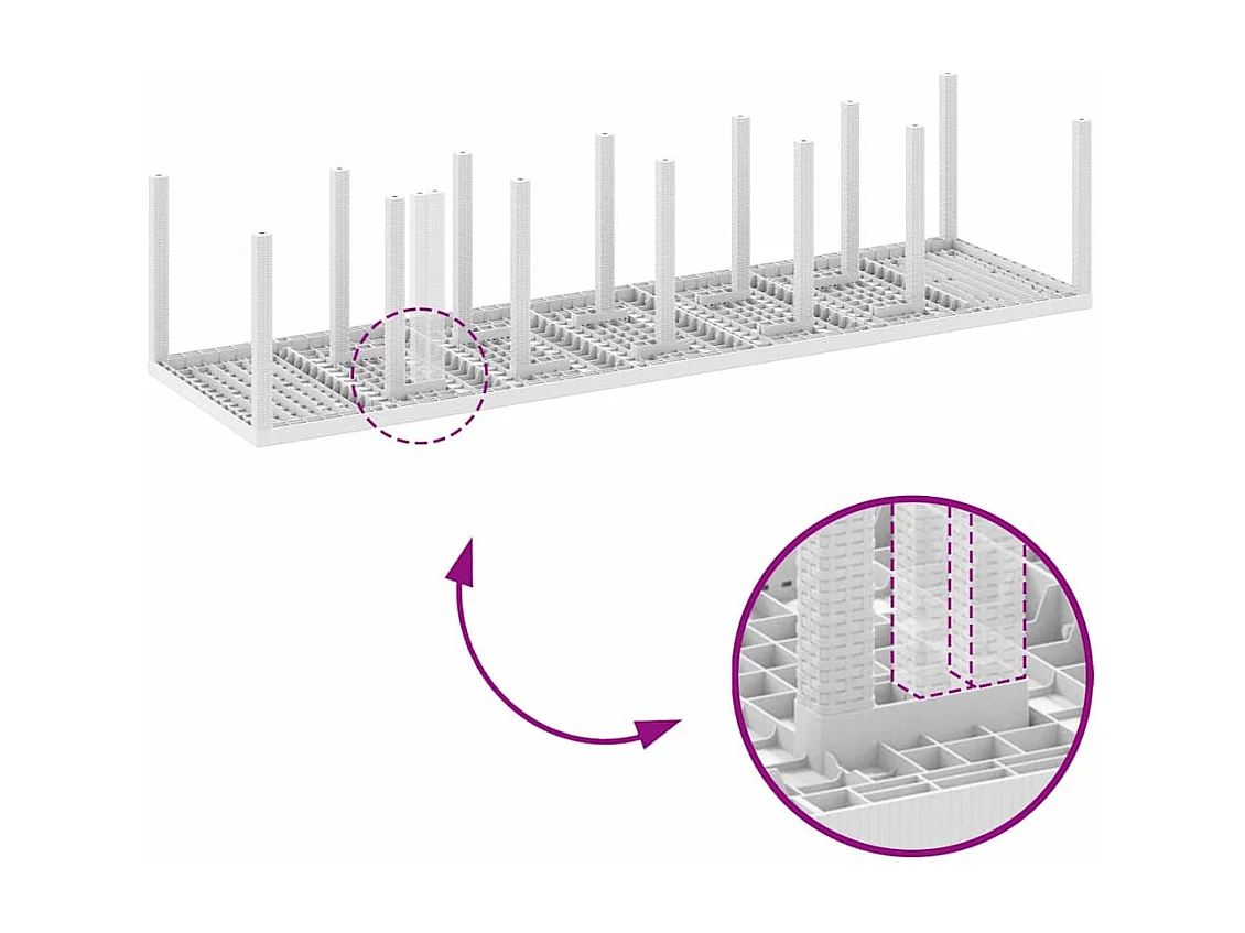 Table de Jardin Blanc 350 x 100 x 73 cm polyrotin