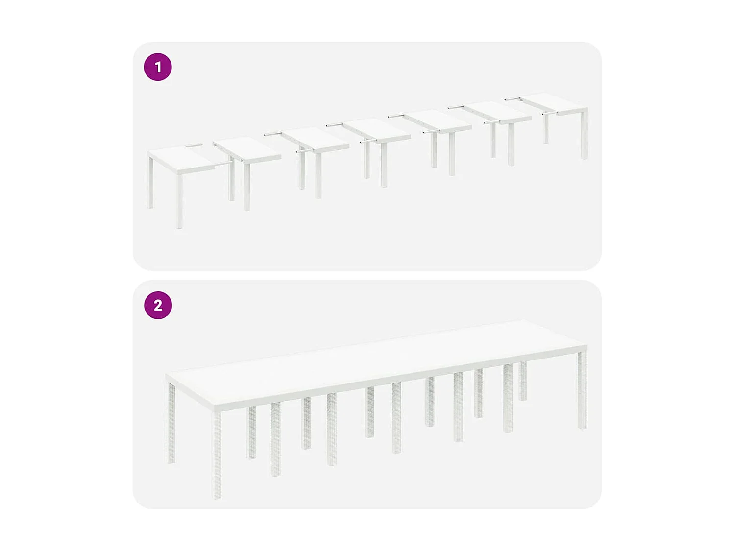 Table de Jardin Blanc 350 x 100 x 73 cm polyrotin