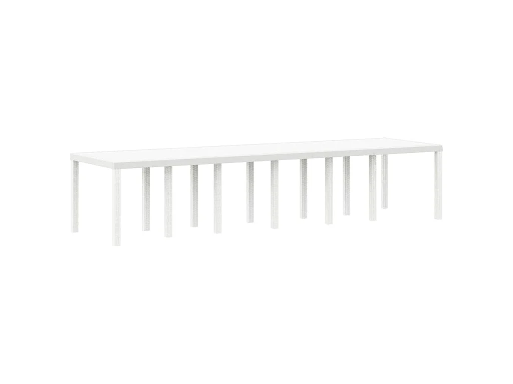 Tavolo da giardino bianco 350 x 100 x 73 cm in polyrattan