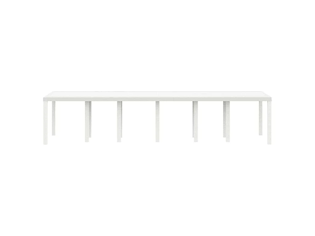 Tavolo da giardino bianco 350 x 100 x 73 cm in polyrattan